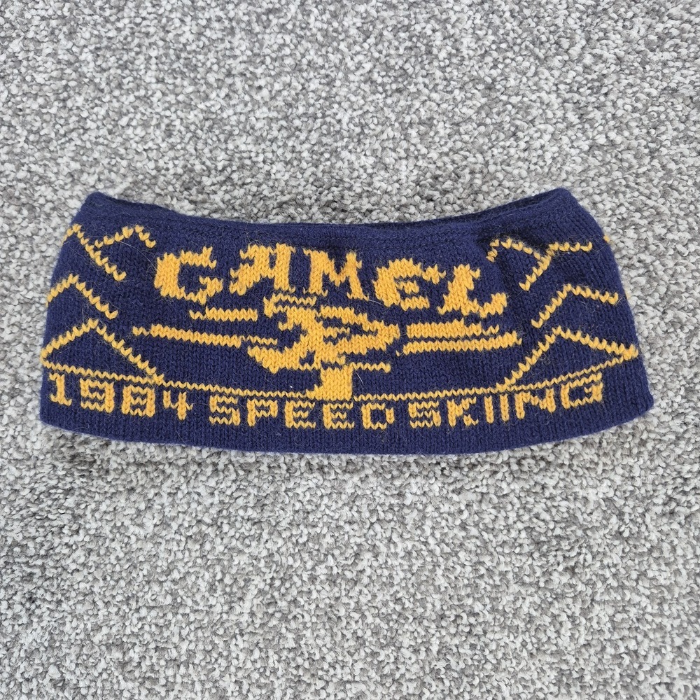 Vintage Camel 1984 Speed Skiing Headband Knit Winter Earwarmers